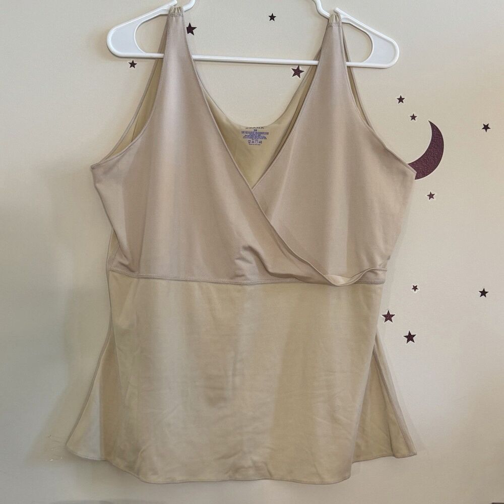 Spanx Hide & Sleek Criss Cross Cami Nude Tan 3X GUC Shapewear Slim Smoothing